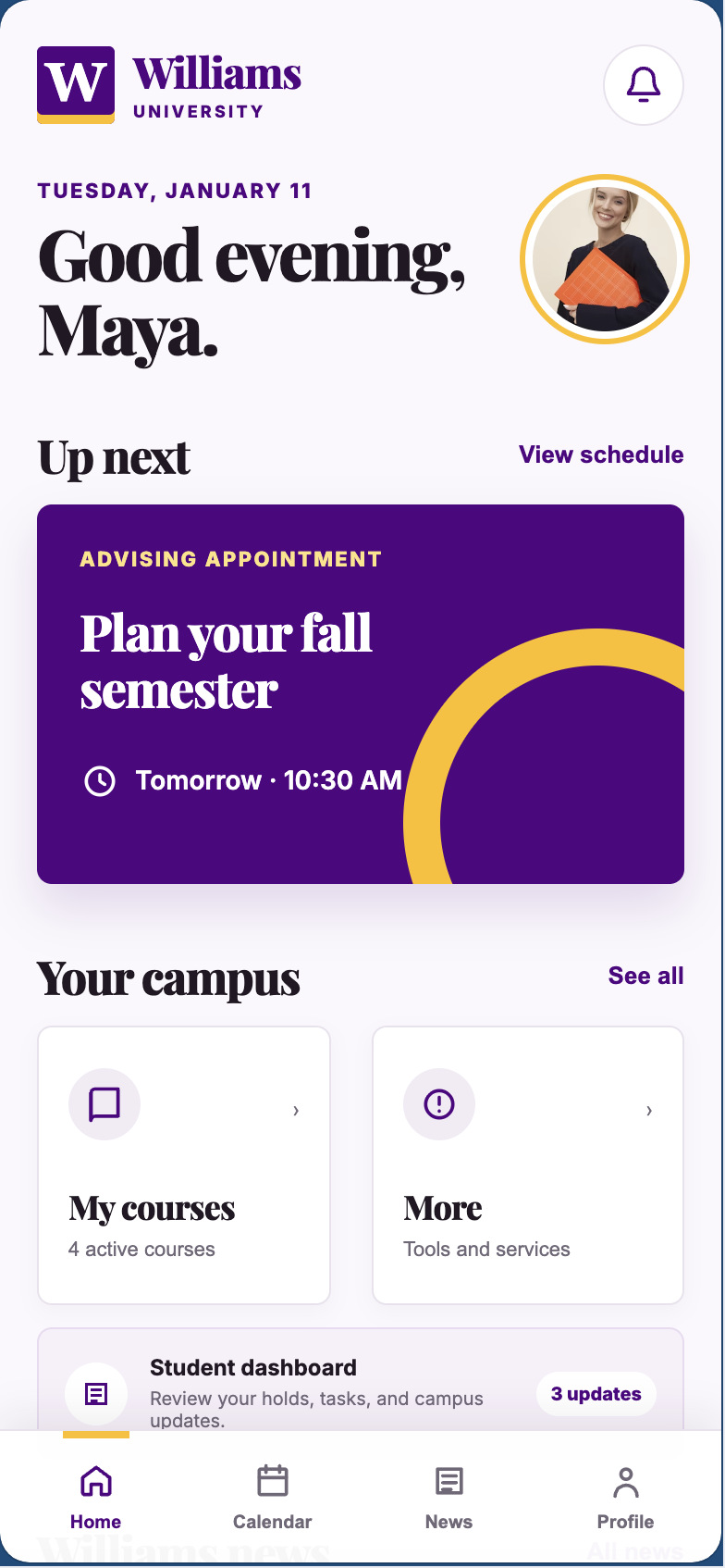 Williams University Slate Mobile App